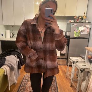 Madewell brushed plaid knit shirt
